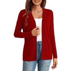 Boxing Day Sale Petite Cardigans for Women 5ft Uk Long Sleeve Crew Neck Knitted Maxi Longline Floaty Cardigan 2 Side Pockets Sweater Cropped Cardigan Birthday Gifts for Her