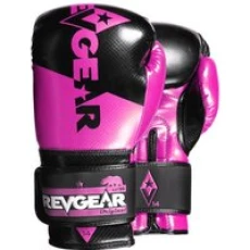 Revgear Pinnacle Boxing Gloves Black Pink Pink 12oz