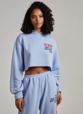 PV Sport Cropped Hoodie  - S/M  - Light Blue