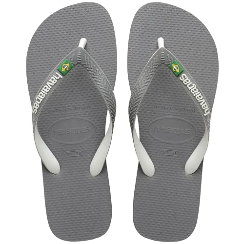 Brasil Mix Unisex Adult Flip Flops | Color: Grey/White/White | Size: 8 UK