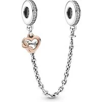 Family Heart Safety Chain Charm - One Size