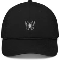 Butterfly Baseball Cap Black  Hats Accessories Unisex Genderless Sustainable