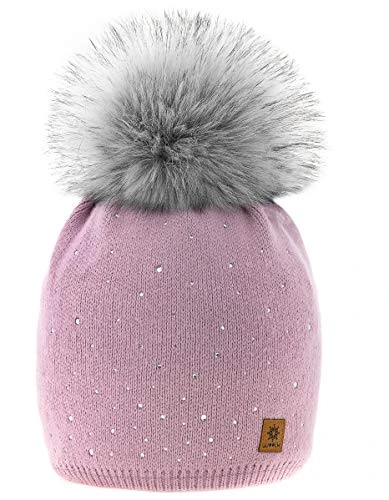 Set Scarf & Hat Women Winter Beanie Hat Knitted Hats Band Style Fleece Lining Pom Pom MFAZ  Ltd (Ros