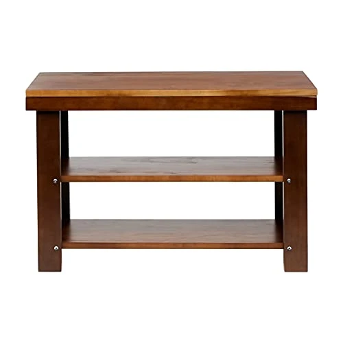 Solid Pine Shoe Rack Bench - Espresso, 70 cm x 26 cm x 45 cm