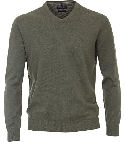 Casa Moda Mens V-Neck Sweater 004430/325 Olive Green (XXL)