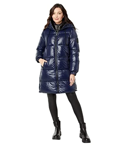 MICHAEL  Women's Puffer Winter Coat, Midnight Blue, XXL