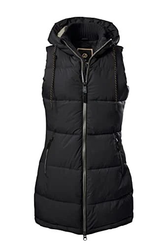 Women's quilted vest/functional vest in down look with hood