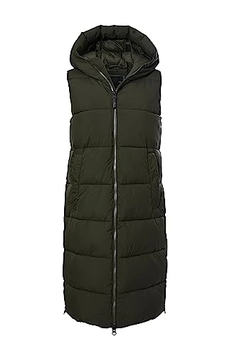 GW 24 WMN QLTD VST 39929-000 Women's Quilted/Functional Vest in Down Look with Hood Dark Olive Size 