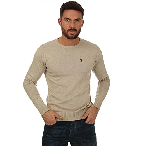 Men's 1977 Gerard 3 Crew Neck Knitted Jumper in Cream