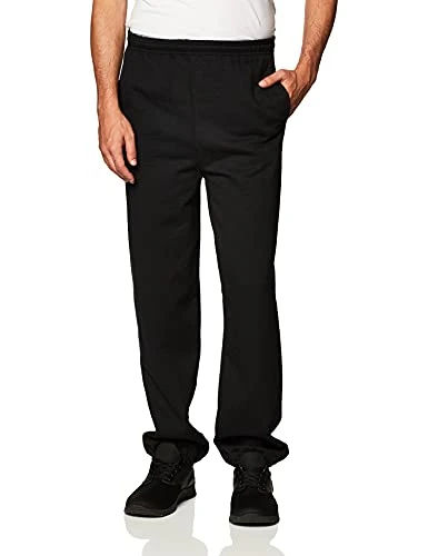 Men's Elastic Bottom Sweatpant With Pockets Pants, Black, L UK