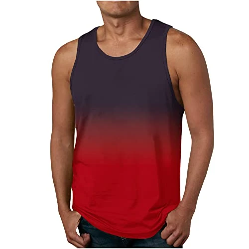 Tank Top Men's Summer Sleeveless Muscle Shirts Casual Sports T-Shirt Cotton Lightweight Undershirt S