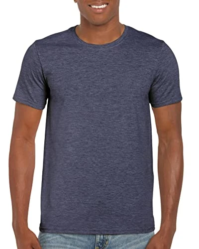 Mens Short Sleeve Soft Style T Shirt (L) (Heather Navy)