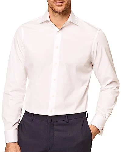 Hackett Men's Poplin Classic Dc Shirt, White (White), 16.7