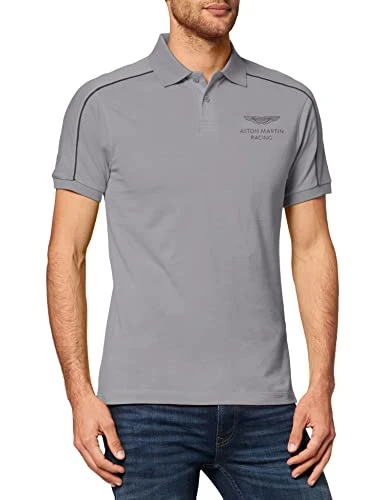 Hackett Men's Amr Shoulder Detail T-Shirt, Grey (Silver Grey 914), Medium