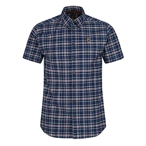 | M660850 Cambridge Check Cotton Half Sleeve Shirt - Navy Medium Navy