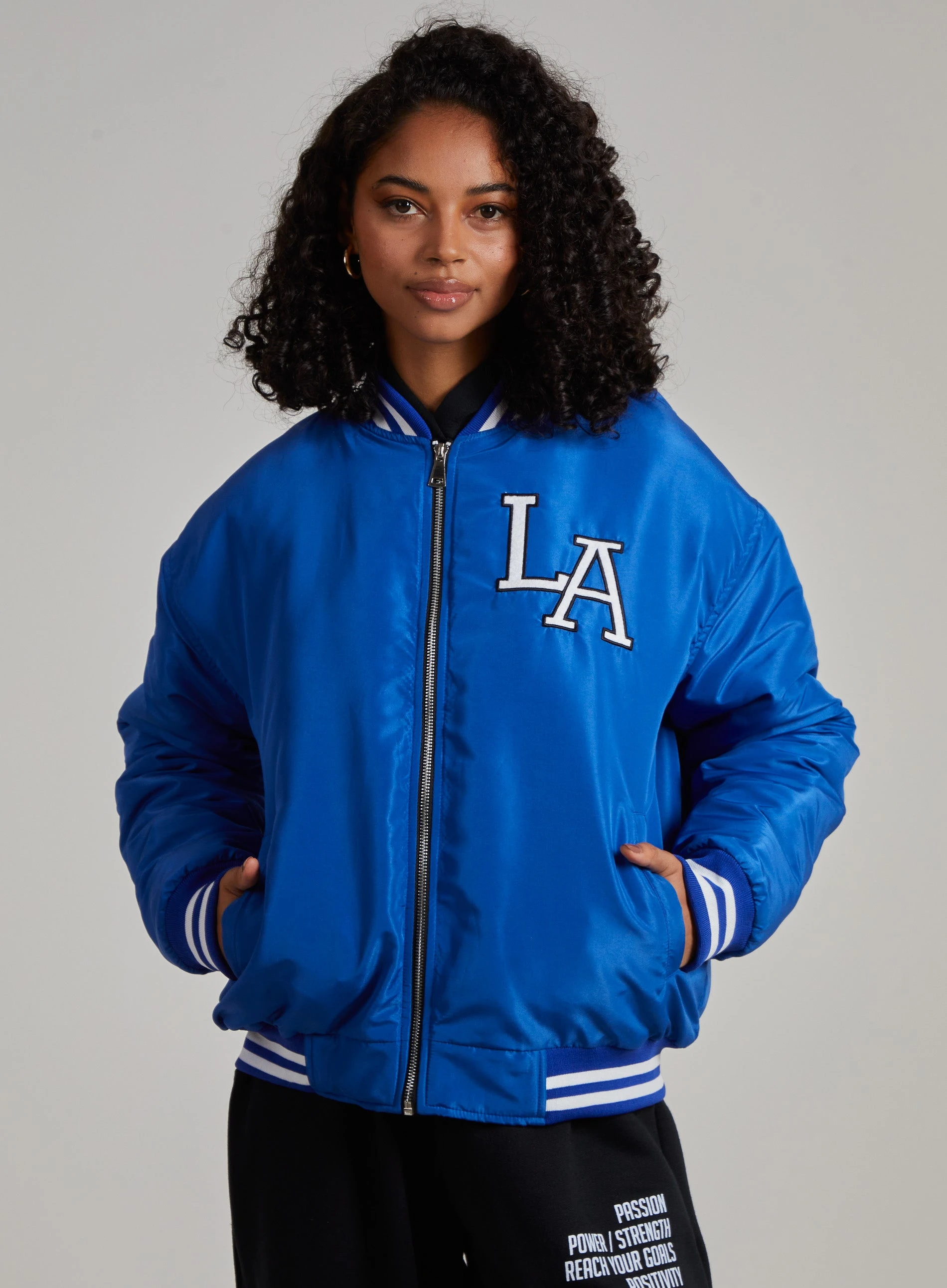 LA Bomber Jacket  - L  - Blue