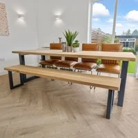 Bespoke Collection - Solid Oak Dining Table - Chunky U Base