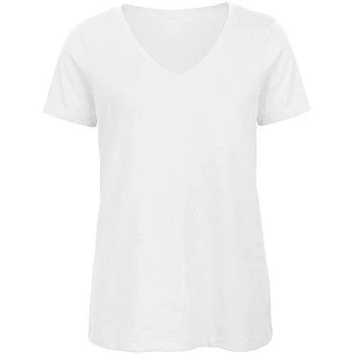 Womens/Ladies Favourite Organic Cotton V-Neck T-Shirt (S) (White)