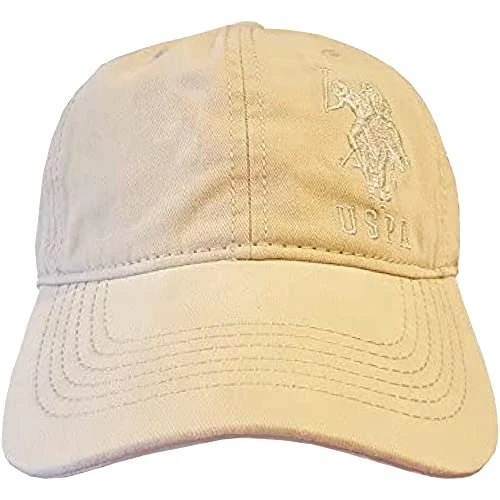 Unisex's Adjustable Cotton Baseball Hat Cap, Beige, One Size