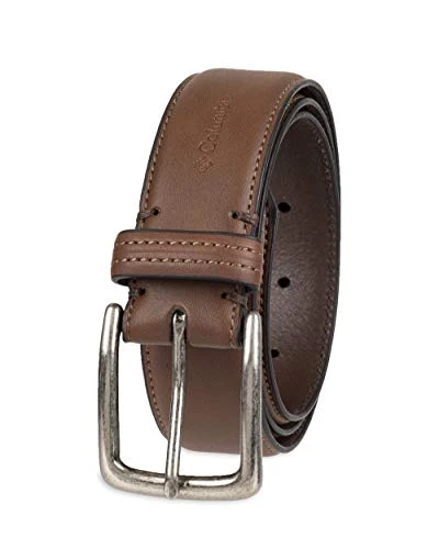 Men's Casual Leather Belt -Trinity Style for Jeans Khakis Dress Leather Strap Silver Prong Buckle Belt