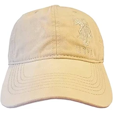 Unisex's Adjustable Cotton Baseball Hat Cap, Beige, One Size