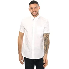 Men's Short Sleeve Oxford Shirt in White XL