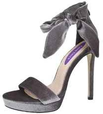 Womens Velvet High Heel Sandals Grey EU 41