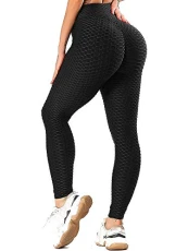 Women's Sexy Honeycomb High Waist Yoga Pants Tummy Control Tik Tok Leggings Workout