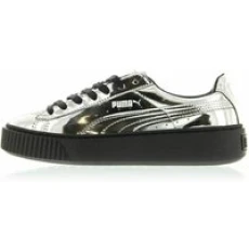 Sports Trainers for Women Puma Basket Platform Metallic  Light grey