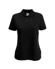 Womens FOTL Lady-Fit 65/35 Polo T Shirt-Black-Medium