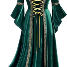 Medieval Costume Women Renaissance Vintage Tunic Gothic Velvet Irish Fancy Dress