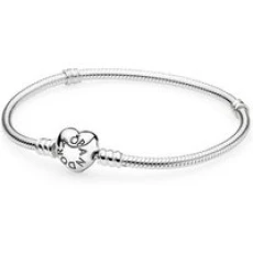 Moments Silver Heart Clasp Bracelet - 21cm