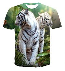 Men's T-Shirt Animal Tiger 3D Graphic Print T-Shirt Retro Print T-Shirt Summer Crew Neck Short Sleeve Casual Tees