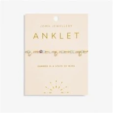 Gold Multi Stone Anklet - Gold