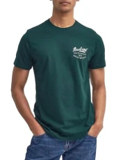 Mens Script Graphic T-Shirt Seaweed Green (UK, Alpha, S, Regular, Regular, Seaweed)