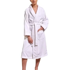 Luxury Egyptian Bath Robe | Soft Ribbed Dressing Gown | Spa Inspired Womens Bathrobe | Sustainably