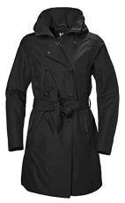 Womens Wesley II Trench Coat, L, Black