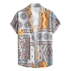 Funky Shirt for Men Hawaii Tropical Vacation Shirts Sleeve Button Down Beach Shirts Shirt for Men Su