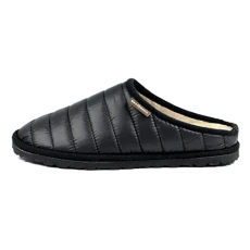 Elway Mens Black Quilted Mule Slippers - Size 9 UK - Black