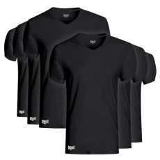 6-Pack Men's Essential V-Neck Undershirts – Breathable, Tagless, Cotton Mens T Shirt – T Shirts for Men Pack, Black, Medium