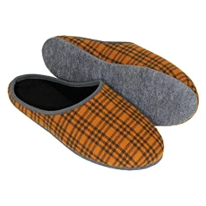 Camelhaar Slippers with Rubber or Felt Sole, Breathable Felt Slippers in Eastern Striped Pattern, Sl