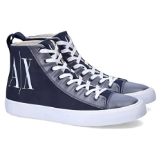 A｜X  Men's Logo High Top Fabric Sneaker, Navy Icon, 8.5 UK