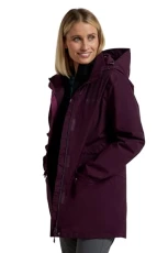 Glacial Womens Waterproof Jacket - Taped Seams Rain Coat, Breathable Casual Jacket, Detachable Hood 