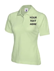 Ladies Personalised Custom Embroidered Or Plain Olympic Ladies Polo Shirt Uneek Your Text Or Logo Wo