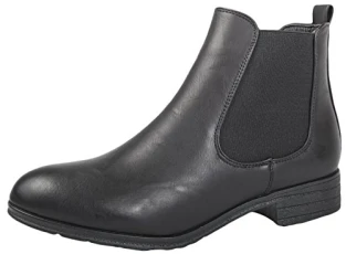 Womens Faux Leather Low Heel Chelsea Boots