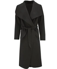 NEW LADIES KIM KARDASHIAN INSPIRED OVERSIZED WATERFALL BELTED COAT JACKET