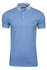 Mens Glover Polo T-Shirt Cotton Short Sleeved (Sky Blue Marl/Sky Blue Marl) M