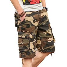 Mens Cargo Shorts Casual Cotton Combat Shorts with Multi Pockets Relaxed Fit Summer Short Camo Short