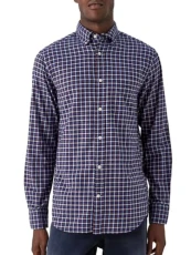 Mens Regular Twill Micro Multi Check Shirt