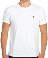 Mens Standard Fit - Small Pony Crew Neck Cotton Jersey T-Shirt *15 Colours Available* White